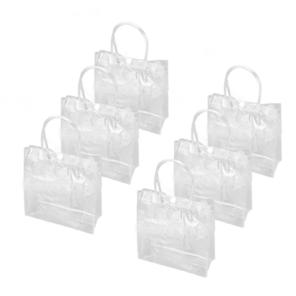 Kit com Sacolas Bolsa Sacolão em PVC Cristal Transparente Ideal