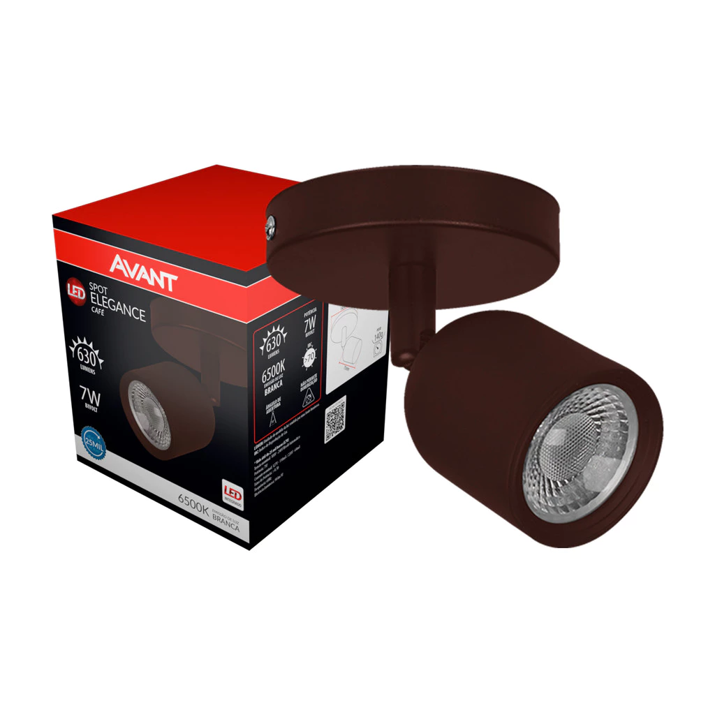 Spot Led Elegance 7w 6500K 110v/220v Cafe Avant