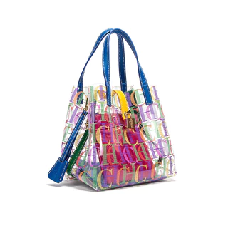Bolsa Feminina 2025 Novo PVC Transparente Impresso Carta Saco De Compras Praia