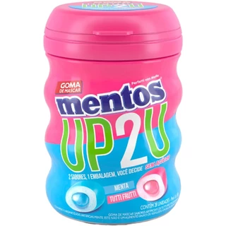 Chiclete Mentos UP2U Menta E Tutti Frutti Sem Açúcar Van Melle Com 28 Unidades De 56g