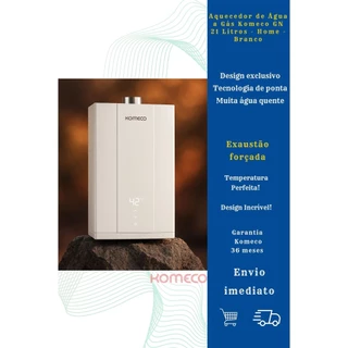Aquecedor de Água a Gás Komeco GN 21 Litros - Home - Branco