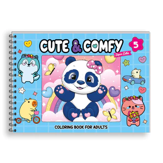 Cute & Comfy Super Extra Edição 05 - Livro de Colorir Adulto - Capa Dura Holográfica - Azul em Oferta na Shopee
