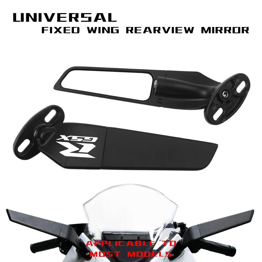 Specchietti Retrovisori CNC In Alluminio Nero Per Suzuki GSX-R 600/750/1000 GSX1300R E GSX650F - Kit Con Viti E Cuscinetti