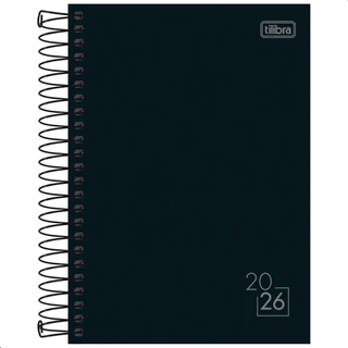 Agenda 2026 Espiral Diária Spice Preta 14 X 20 Cm - Tilibra