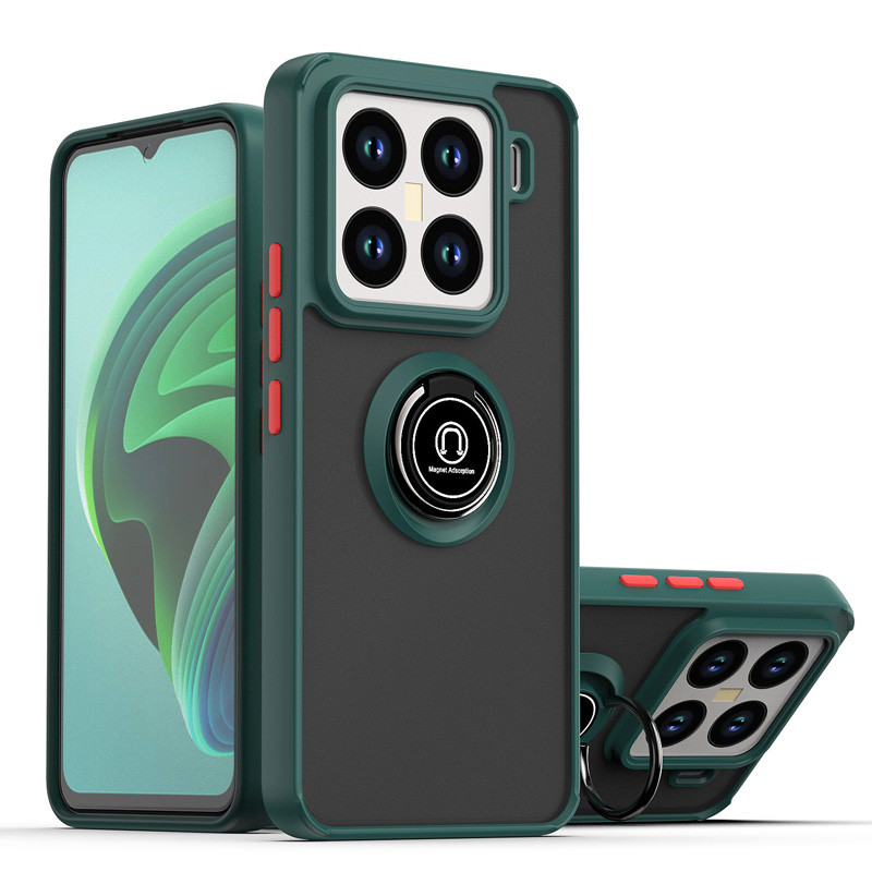 Luxo Embutido 360 ° Capa De Suporte De Anel Giratório Para Xiaomi 15 15pro Silicone À Prova De Choque