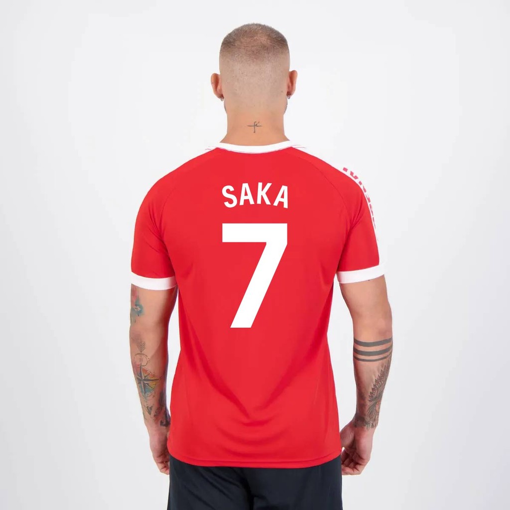  Arsenal SAKA 7 ユニフォーム Camisa Arsenal Saka 7 Paint Vermelha | Shopee Brasil