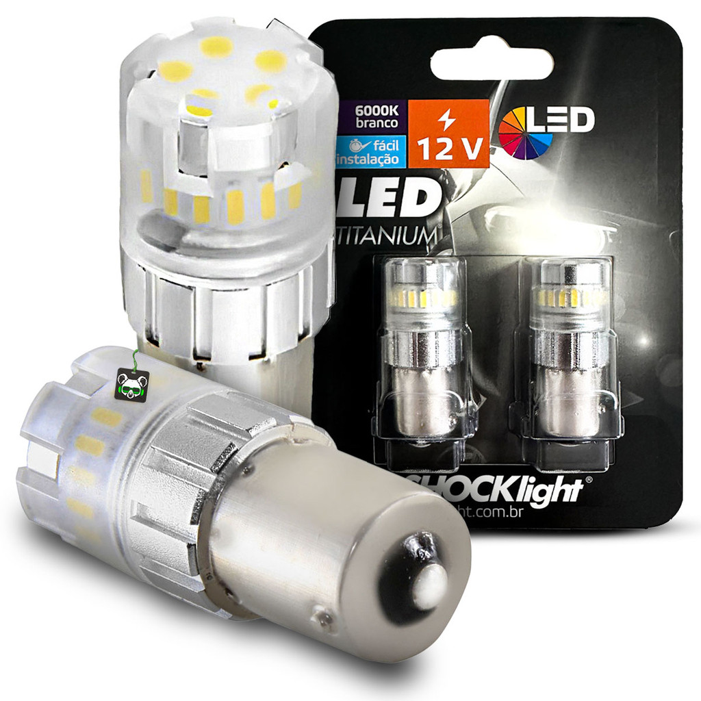 Kit Lâmpada Led Titanium 1 Polo 1156 12v Branco Luz Ré Teto | Shopee Brasil