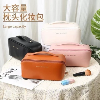 KIT 10 pcs Bolsa Necessaire Feminina para Maquiagem e Cosméticos Couro Maleta De Grande Capacidade Portátil