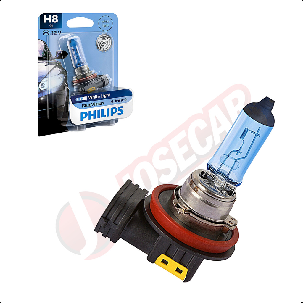 Lâmpada H8 35W 12V Bluevision Extra Branca Philips | Shopee Brasil