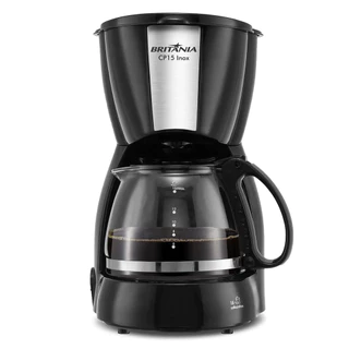 Cafeteira Britânia CP15 Vidro Preto Com Inox