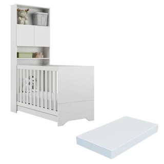 Quarto Infantil com Colchão Incluso Nina Multimóveis Branco em Oferta na Shopee