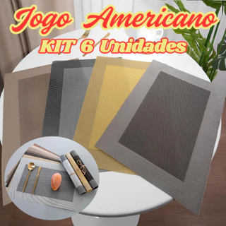 KIT 6 Jogo Americano Descanso De Jantar Mesa Retangular PVC 30x45Cm Flexível Rústico em Oferta na Shopee