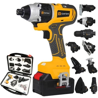 Kit 10 em 1 Parafusadeira Furadeira Lixadeira Serra Martelete Elétrico Espatulas