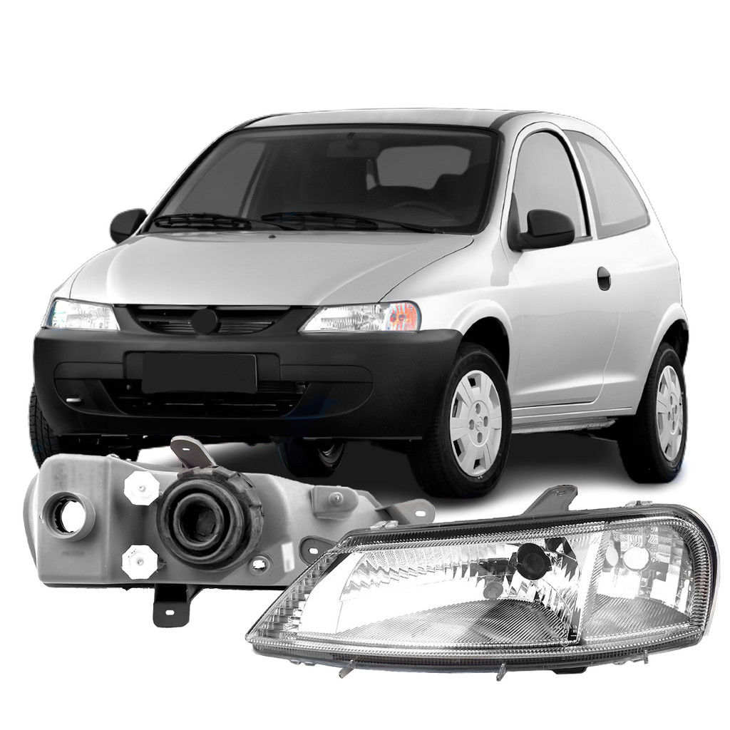 FAROL CELTA 2000 2001 2002 2003 2004 2005 2006 CROMADO | Shopee Brasil