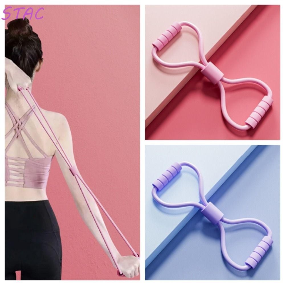 BSITSSS Corda Elastica Con 4 Tubi Attrezzi Palestra Casa,Elastico Sit Up Pull Rope Pedale Fascia Di Resistenza Con Manico,Allenatore Addominale Per Addome/Vita/Brase/Stretching Allenamento Dimagrante