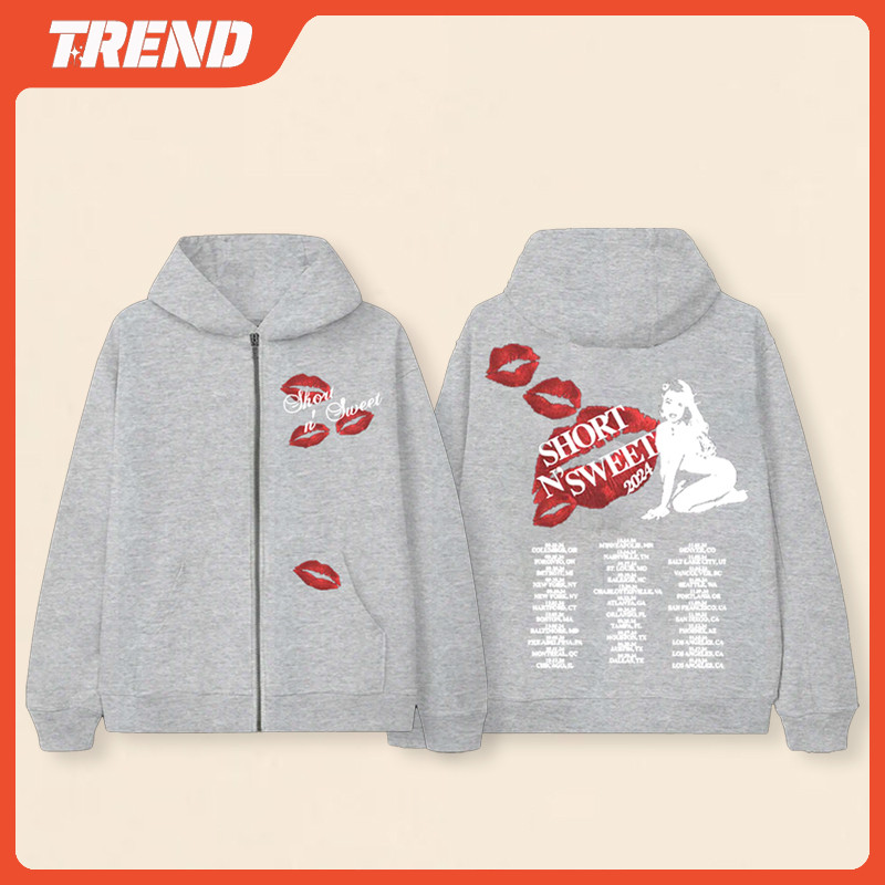 Sabrina Carpenter Merch Short N'sweet Tour Zip-Up Moletom Masculino E ...