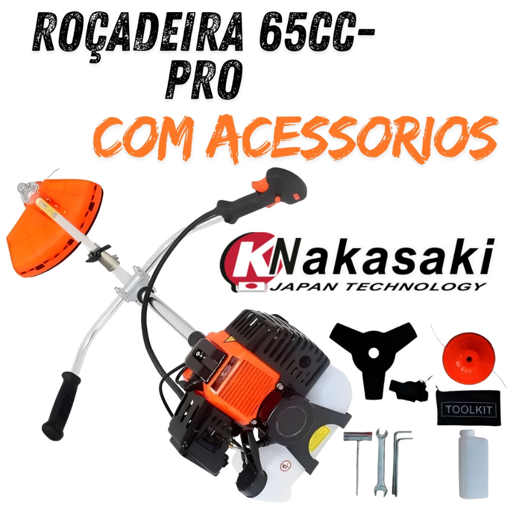 ROÇADEIRA LATERAL A GASOLINA APARADOR DE GRAMA PROFISSIONAL NAKASAKI