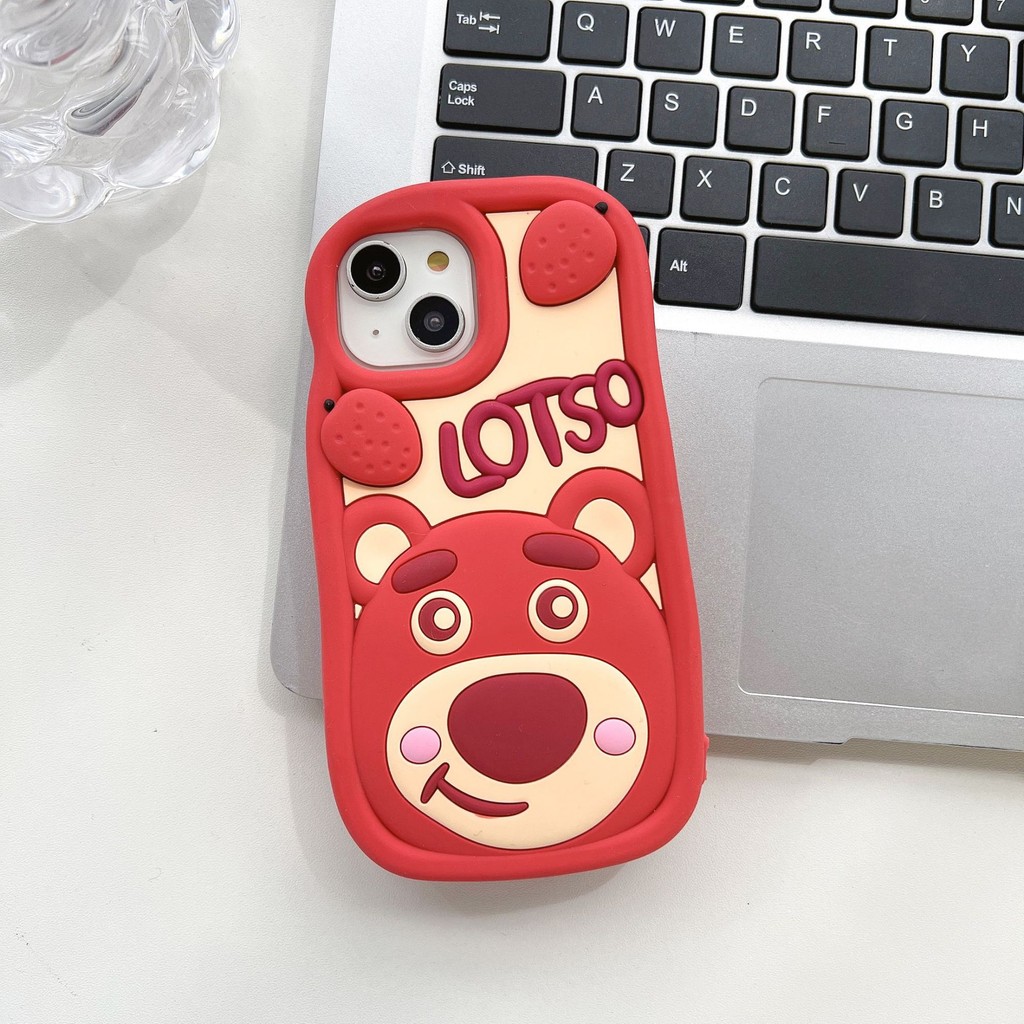 Morango Urso Apple iPhone Silicone Capa de telefone com tudo incluído ...