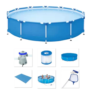 Piscina Bestway 7000 Litros Estrutural com Bomba Filtro 220v Capa Forro e KIT DE LIMPEZA