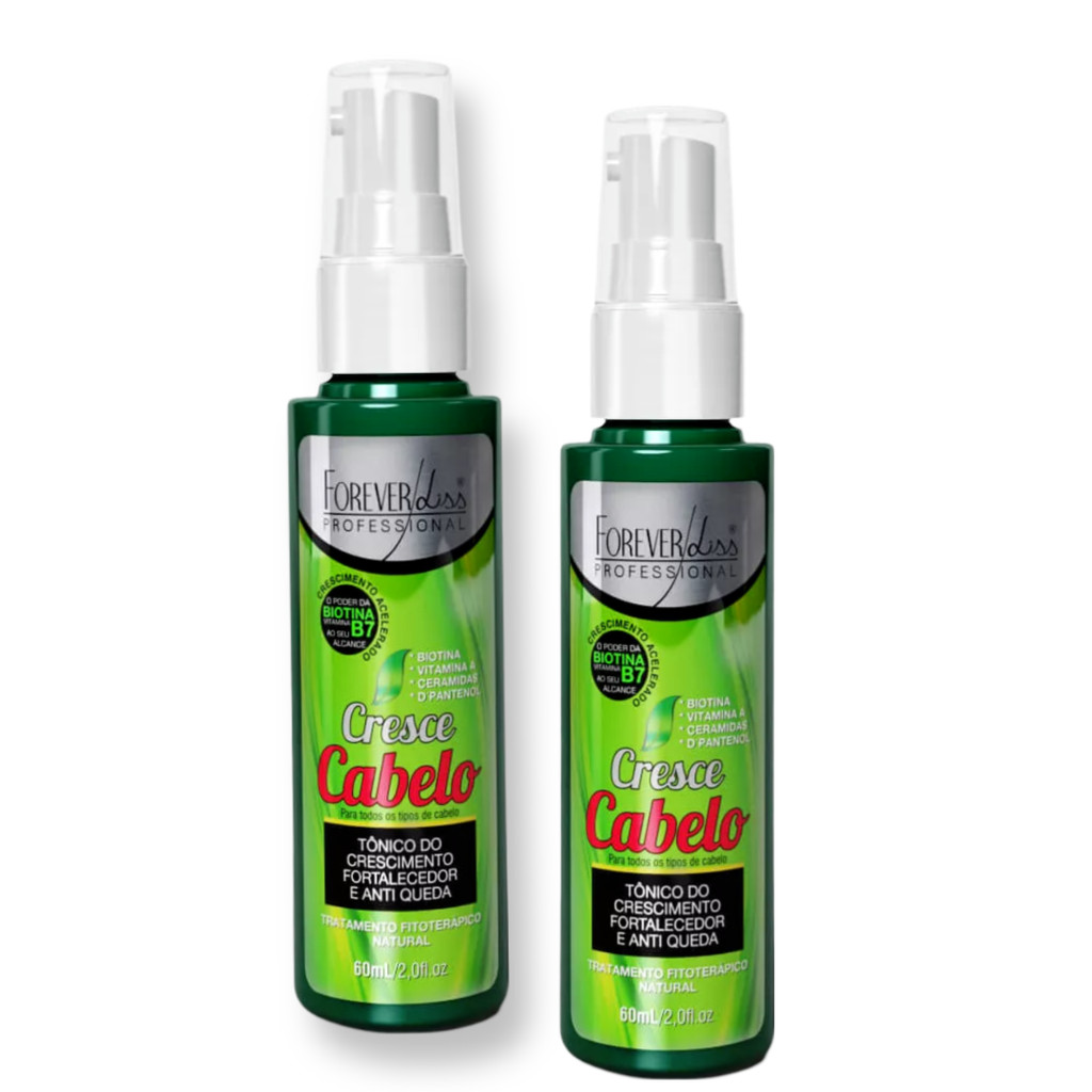 KIT 2 - TONICO CAPILAR 60ML CRESCE CABELO FOREVER | Shopee Brasil