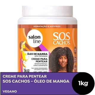 Creme Para Pentear Salon Line SOS Cachos Óleo de Manga 1kg em Oferta na Shopee
