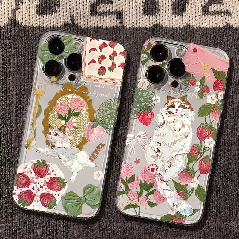 Bonito Ragdoll Gato Rosa Bolo Caso De Telefone Para iPhone 13 16 11 15 ...