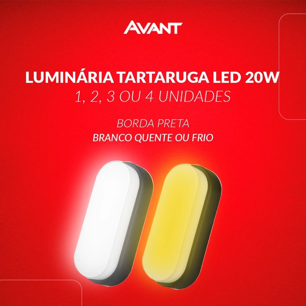Kit Arandelas de Parede Led Tartaruga 20w 3000k ou 6500k 110/220v 1, 2, 3 ou 4 Unidades Preto Avant
