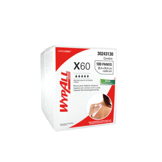 Pano Multiuso X60 Higiene Corporal Branco com 100 unidades Wypall em Oferta na Shopee