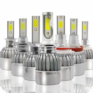 Par de Lâmpadas C6 Super Led 6000K H1 H3 H4 H7 H11 H13 H16 H27 HB3 HB4 12V a 24V em Oferta na Shopee