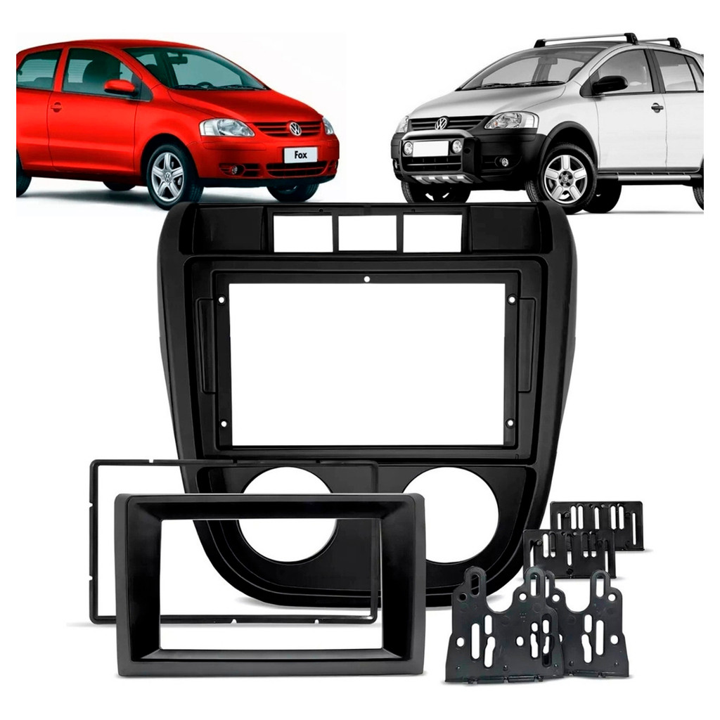 Moldura Multimídia 2din 9" com Adaptador 7" Chinês e Japonês VW Fox ...