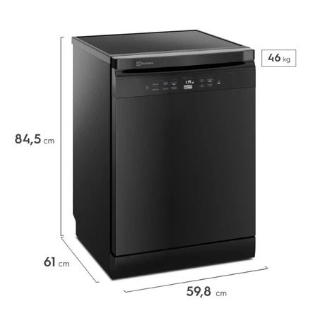 Lava-Louças Electrolux 14 Serviços Preta Experience com Função Higienizar Compras (LL14P)