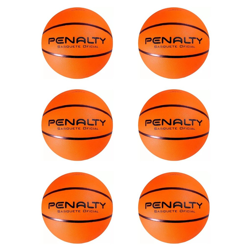 Kit 6 Bolas De Basquete Playoff Ix Laranja Penalty | Shopee Brasil