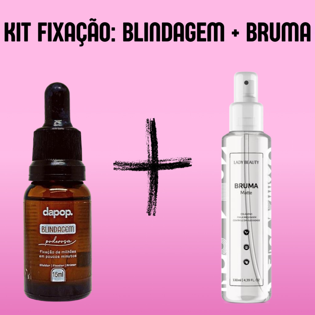 Kit Blindagem Poderosa 15 ml Dapop + Bruma Fixadora Matte Refrescante Lady  Beauty