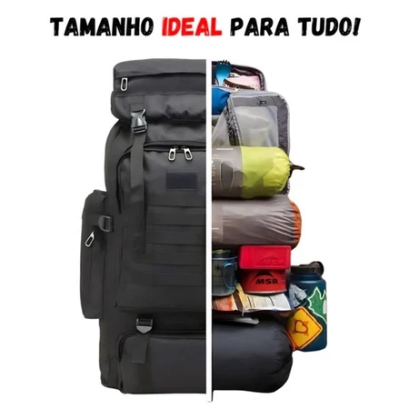 Mochila Tática Camping Militar Acampamento 80 Lit ...