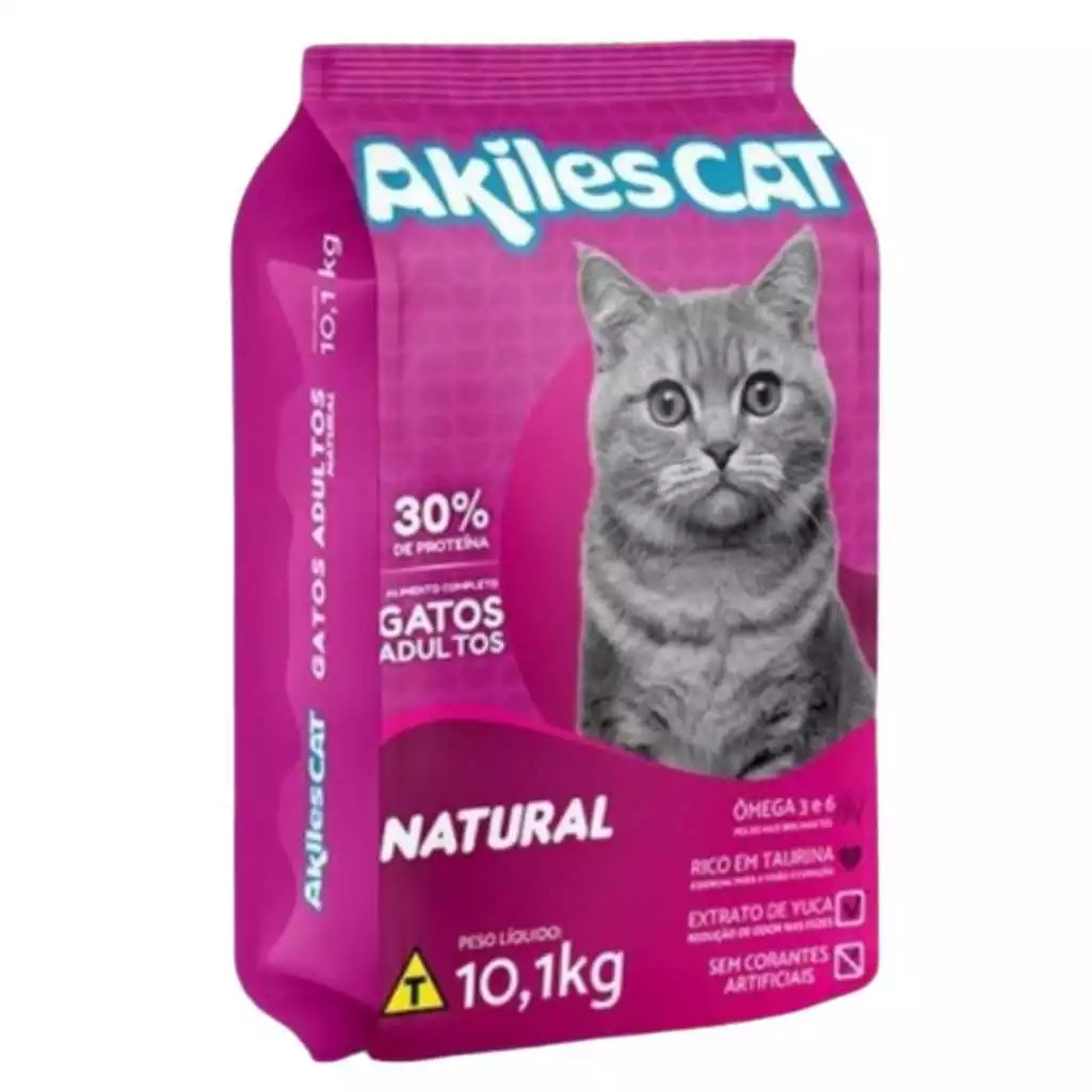 Ração Para Gato Adulto Akiles Cat Natural 10.1kg Sem Corante | Shopee ...