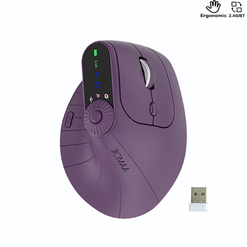 Mouse Vertical Sem Fio Ergonômico BT5.0 De Modo Duplo Com Botão De ...