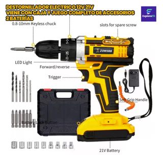 Parafusadeira 26V/48V com 2 Baterias, Estuche e Acessórios