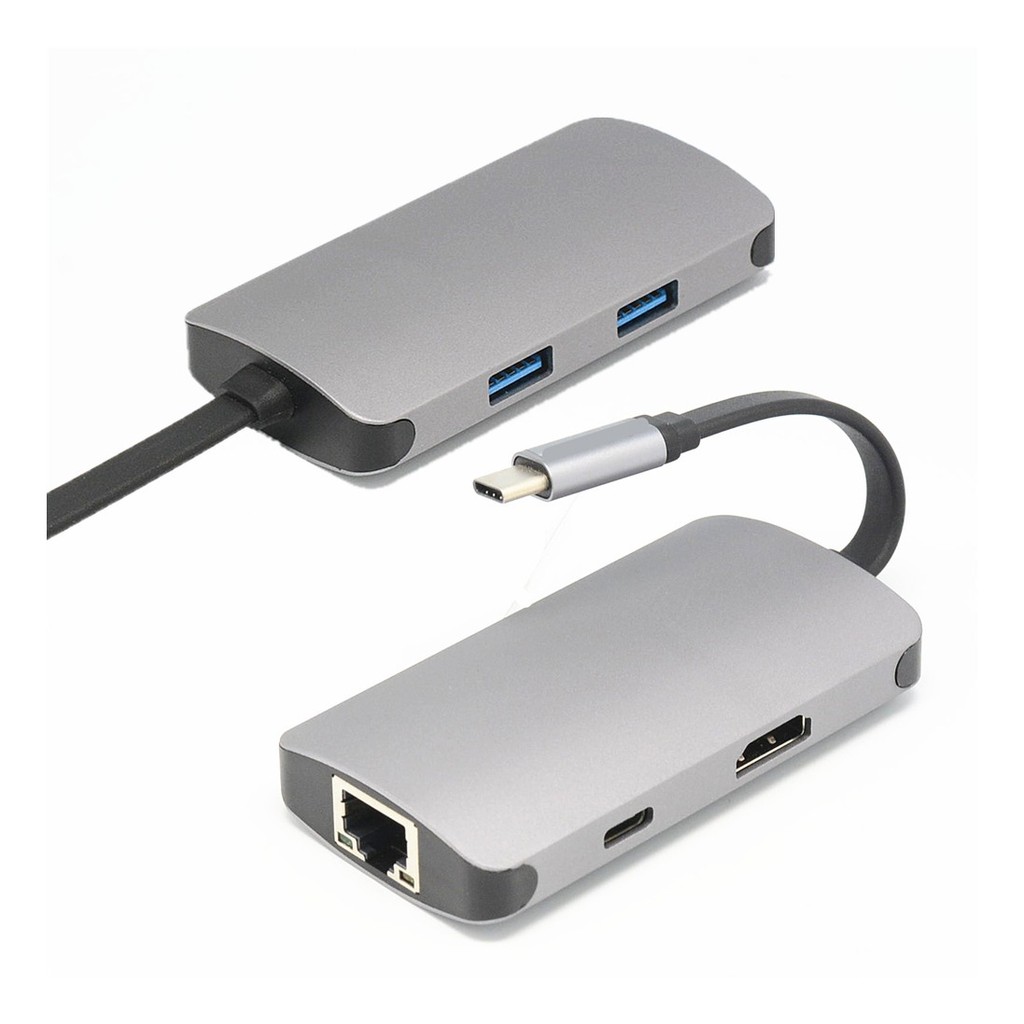 Adaptador Usb C Para Hdmi 4k, Hub Usb 3.0, Rj45, 5 Em 1 | Shopee Brasil