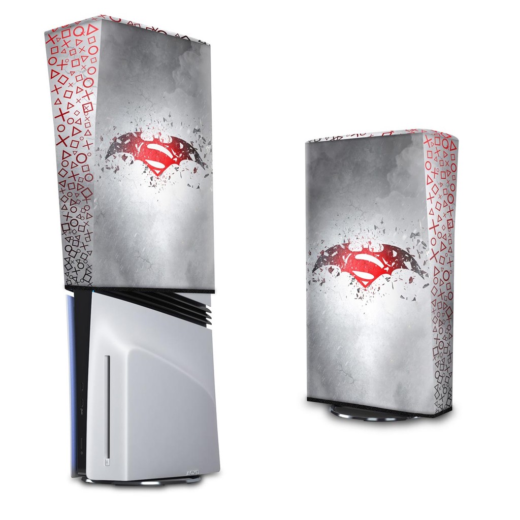 Capa para PS5 Pro Anti Poeira Vertical - Batman Vs Superman Logo