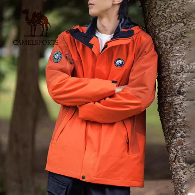 CAMEL SPORTS Jaqueta Três Em Um Destacável Outono E Inverno Novo Ao Ar Livre À Prova De Vento Impermeável Casual