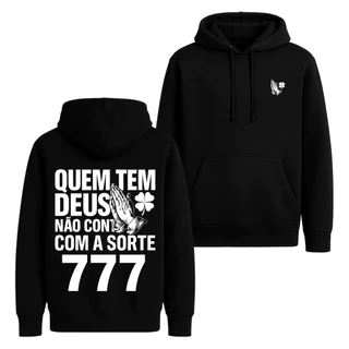 Moletom Religioso Flanelado Para Quem Acredita em Deus Não em 777 P ao GG