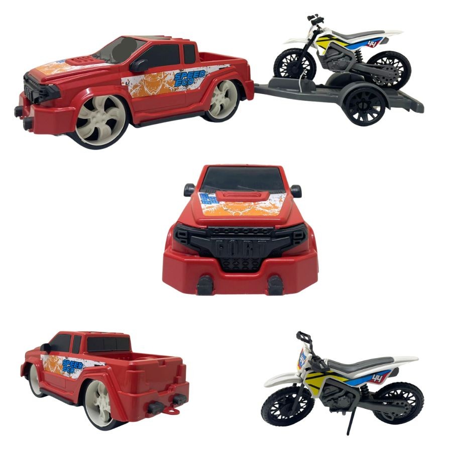 Carrinho Brinquedo Carro Carretinha Moto Trilha Infantil Menino