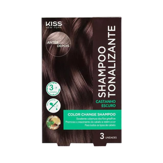 Shampoo Tonalizante Color Change Castanho Escuro Kissnewyork em Oferta na Shopee