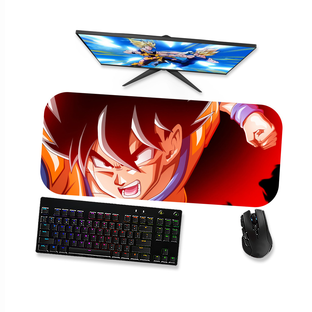 Mouse Pad Gamer Grande Dragon ball GOKU KAIO KEN 1 90x40 80x40