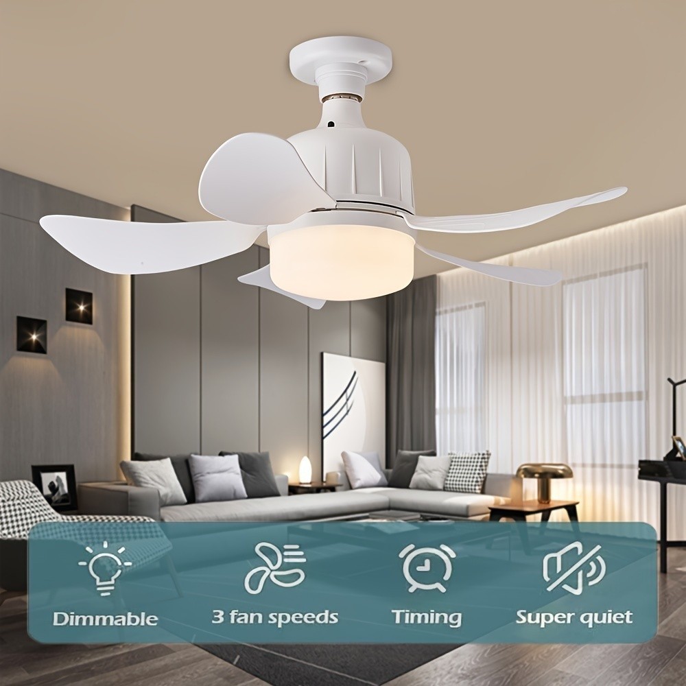 Ventilador de teto Com Luz para Pequenos Espaços (6 Hélices) Controle Remoto Bivolt LED 110V-220V