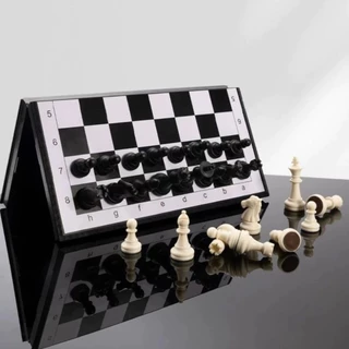 Jogo Xadrez Tabuleiro Profissional 20 x 20 cm Dobrável Magnético C/ Imã