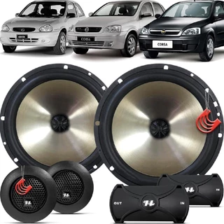 Kit Alto Falantes Dianteiros Chevrolet Corsa Hatch 1994 a 2012 - Hurricane Platino Duas Vias 320w em Oferta na Shopee