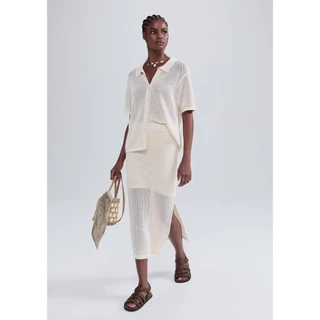 Saia Midi Em Tricô Hering em Oferta na Shopee