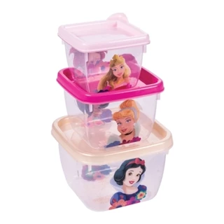 Conjunto Potes Plaústil Quadrado Princesas - 12 Embalagem com 3 Unidades em Oferta na Shopee