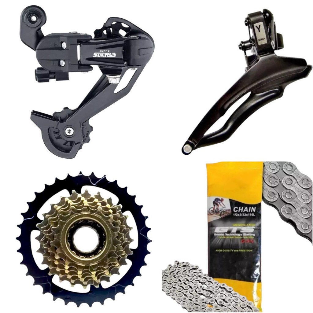 Kit relação bike mtb 7v catraca mega range cambio corrente 21 marcha ...